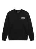 Ravnar NOCTURNE black heavyweight cotton sweatshirt with white chest logo embroidery and structured fit.