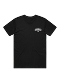 Ravnar Nocturne black heavyweight cotton t-shirt with white chest logo embroidery
