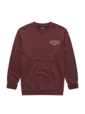 Ravnar NOCTURNE burgundy heavyweight cotton sweatshirt with embroidered chest logo and structured fit