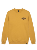 Ravnar NOCTURNE mustard yellow heavyweight cotton sweatshirt with black chest logo and crew neck