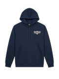 Ravnar NOCRTURNE navy blue heavyweight hoodie with white chest logo and drawstring hood