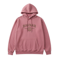 Ravnar NORTHSTAR dusty pink heavyweight cotton hoodie with a front graphic logo and kangaroo pocket