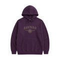 Ravnar NORTHSTAR heavyweight purple cotton hoodie with a front graphic logo and kangaroo pocket