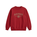 Ravnar NorthStar red heavyweight cotton sweatshirt with a vintage-style compass graphic on the chest