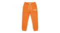 Ravnar orange heavyweight sweatpants with a drawstring waist and embroidered logo on the thigh.