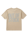 Ravnar Out Of Stock heavyweight beige t-shirt with large grey back graphic print and structured fit