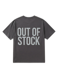 Ravnar Out Of Stock heavyweight charcoal grey t-shirt with bold light grey back graphic print
