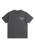 Ravnar Out Of Stock charcoal grey heavyweight cotton t-shirt with chest logo graphic