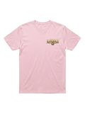 Ravnar Crown of Bone heavyweight pink t-shirt with a structured silhouette and chest logo detail