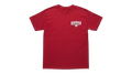 Ravnar The Cult heavyweight red cotton t-shirt with white chest logo branding