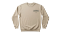 Ravnar Signature sweatshirt in beige heavyweight cotton with a small chest logo, featuring a structured fit.