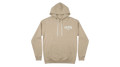 Ravnar Signature hoodie in beige heavyweight cotton with white logo embroidery and drawstring hood