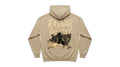 Ravnar The Cult heavyweight beige cotton hoodie with graphic print on the back
