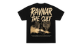 Ravnar The Cult black heavyweight cotton t-shirt featuring a graphic print of a figure on the back