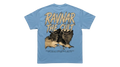 Ravnar The Cult light blue heavyweight cotton t-shirt with a graphic print on the back