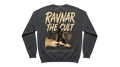 Ravnar The Cult charcoal grey heavyweight cotton sweatshirt with graphic print on the back