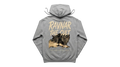 Ravnar The Cult grey heavyweight cotton hoodie featuring a graphic print on the back