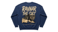 Ravnar The Cult navy blue heavyweight cotton sweatshirt with graphic print on the back