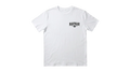 Ravnar white heavyweight cotton t-shirt with a black logo print on the chest, featuring a structured fit.