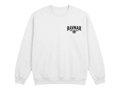 Ravnar white heavyweight crewneck sweatshirt with black logo embroidery on the chest